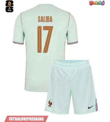 Lacne Dětský Futbalové dres Francúzsko William Saliba #17 MS 2026 Krátky Rukáv - Preč (+ trenírky)